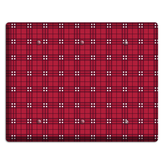 Red and White Plaid 3 Blank Wallplate