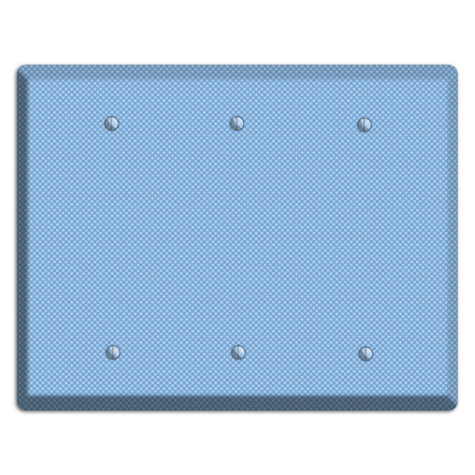 Light Blue Tiny Check 3 Blank Wallplate