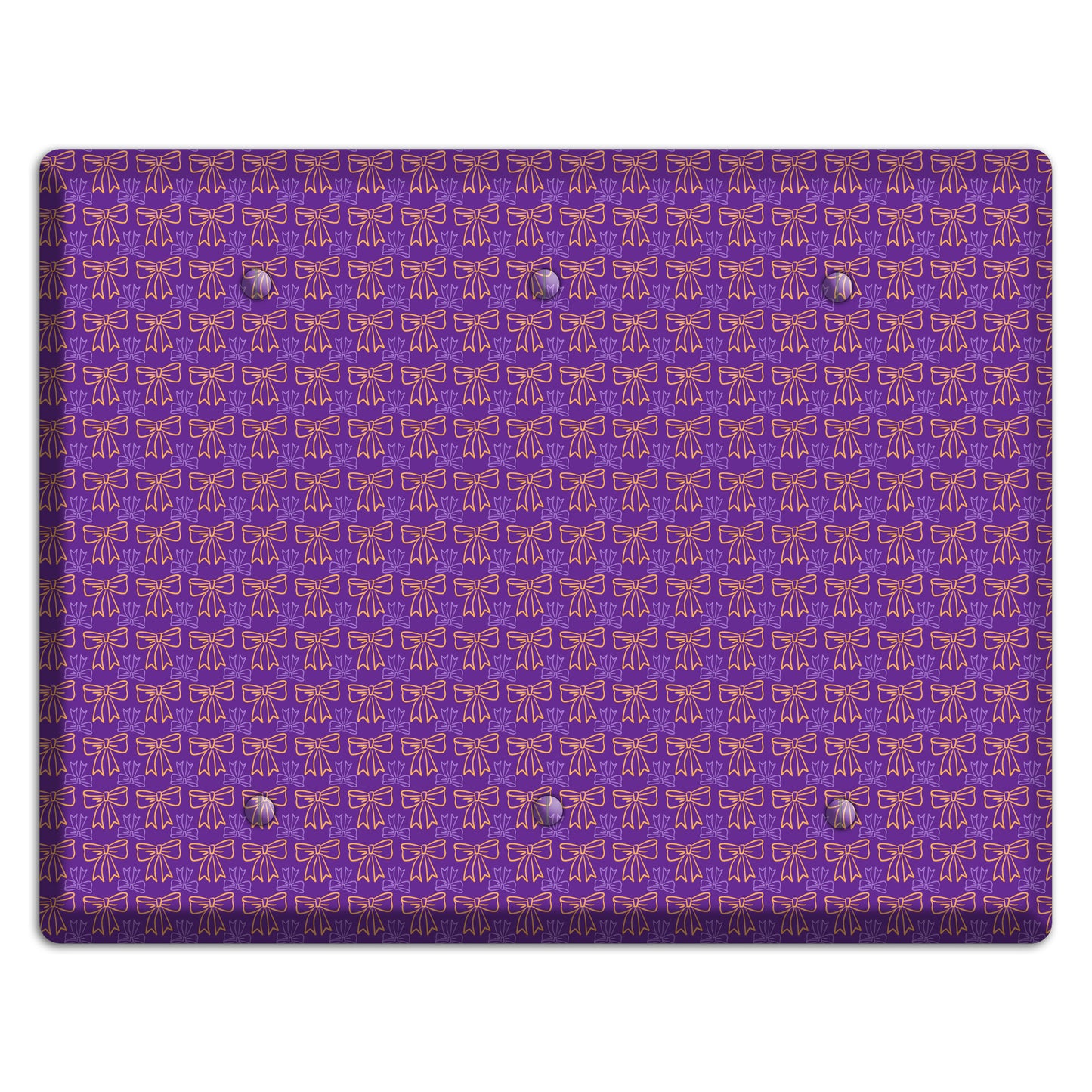 Purple with Pink Bows 3 Blank Wallplate