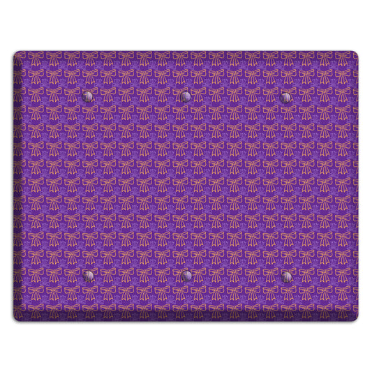 Purple with Pink Bows 3 Blank Wallplate