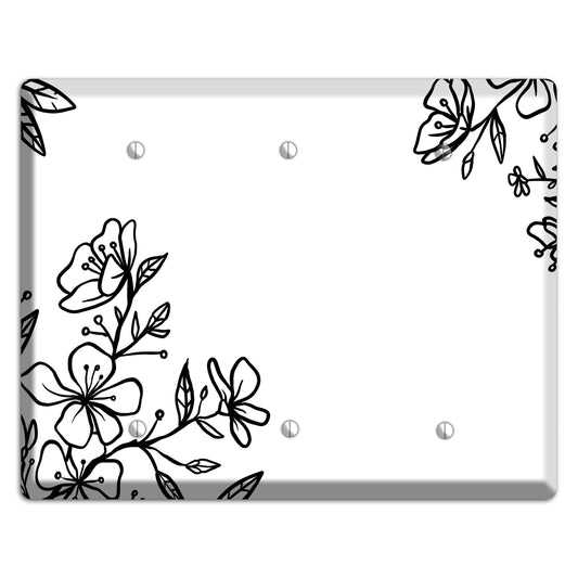 Hand-Drawn Floral 18 3 Blank Wallplate