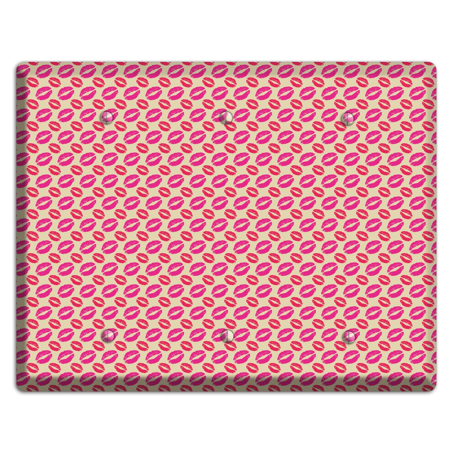 Pink and Red Kisses 3 Blank Wallplate