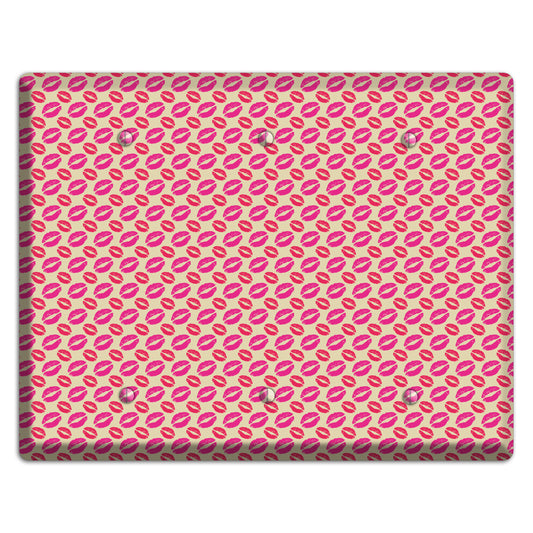 Pink and Red Kisses 3 Blank Wallplate