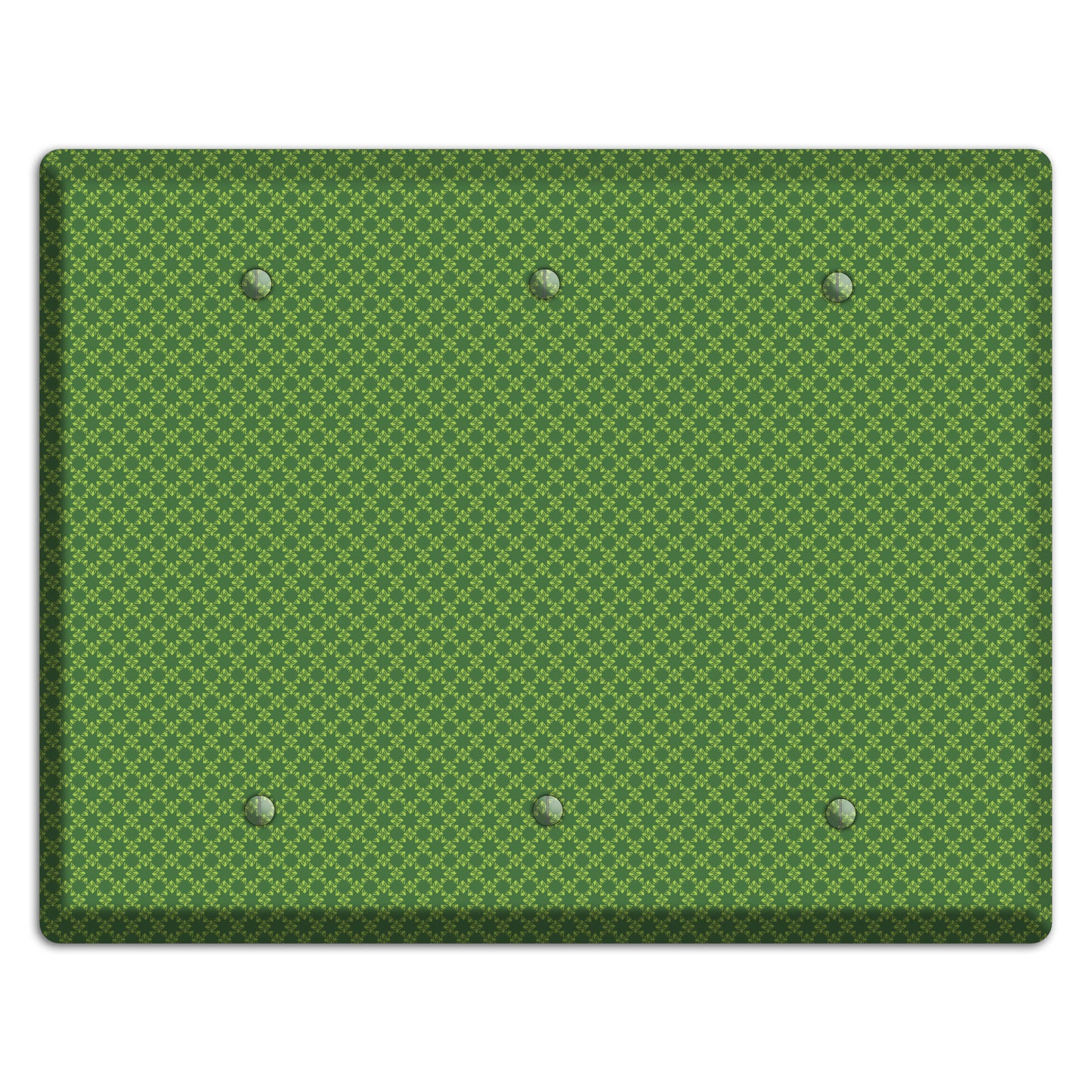 Multi Green Tiny Checked Foulard 3 Blank Wallplate