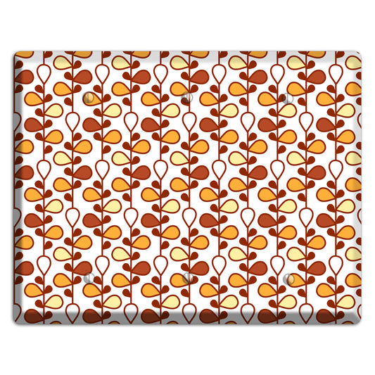 White with Red and Orange Drop and Vine 3 Blank Wallplate