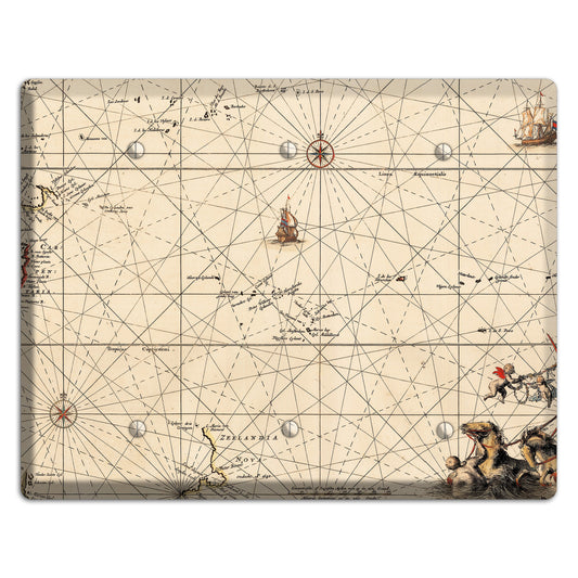 Map of New Zealand 3 Blank Wallplate