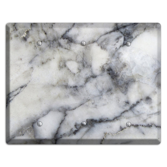 Mid Gray Marble 3 Blank Wallplate