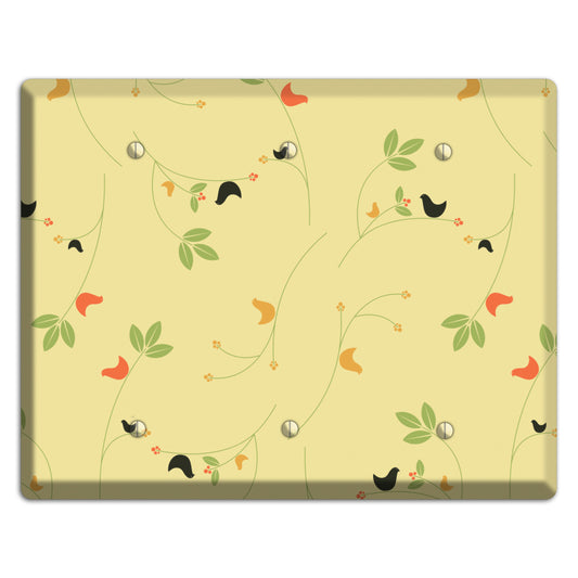 Delicate Yellow Flowers 3 Blank Wallplate