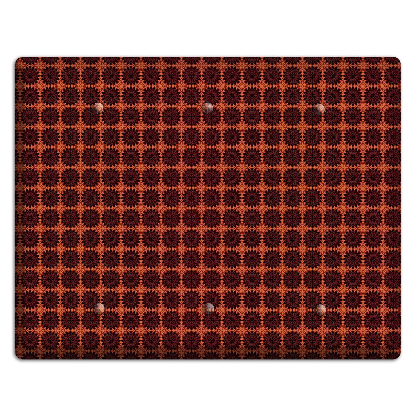 Red with Tiled Maroon Foulard 3 Blank Wallplate