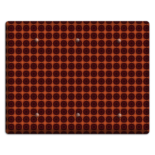 Red with Tiled Maroon Foulard 3 Blank Wallplate