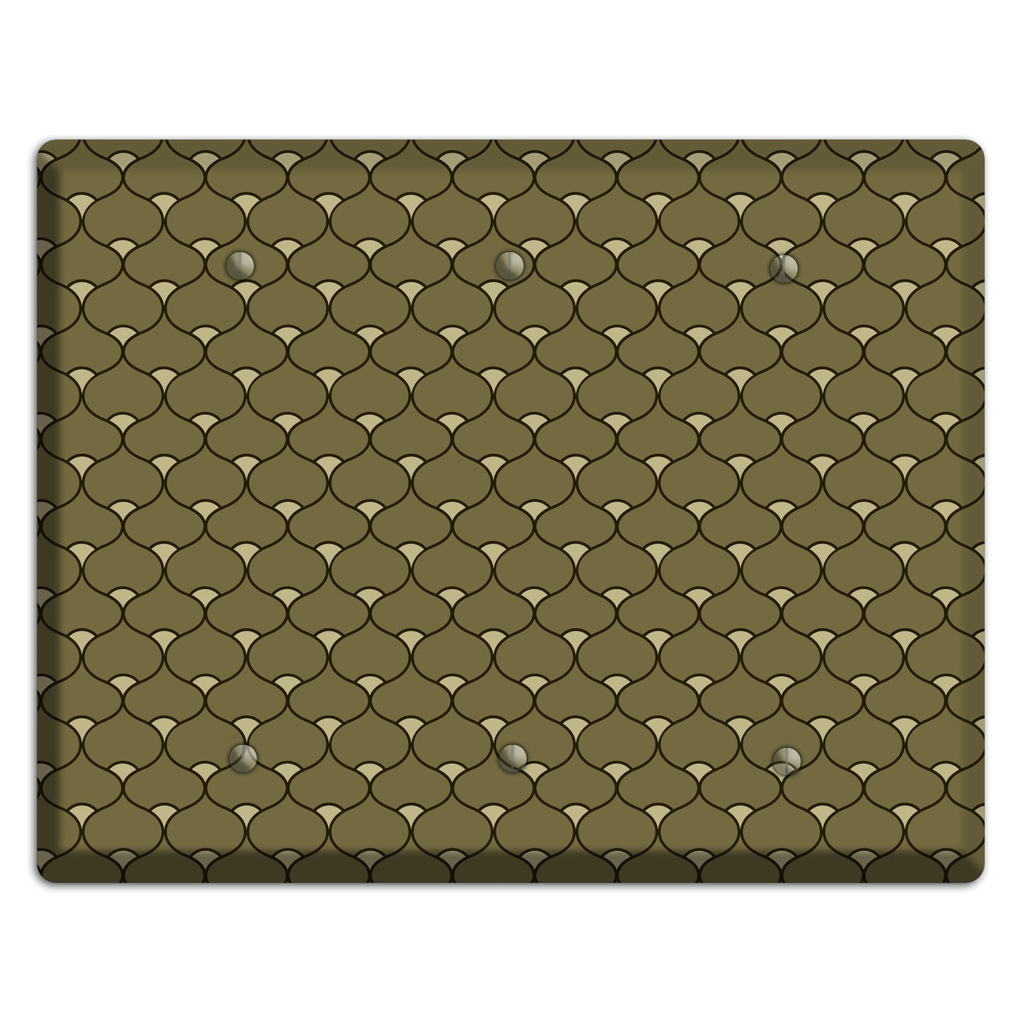 Brown Deco Scallop 3 Blank Wallplate