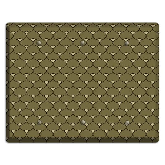 Brown Deco Scallop 3 Blank Wallplate