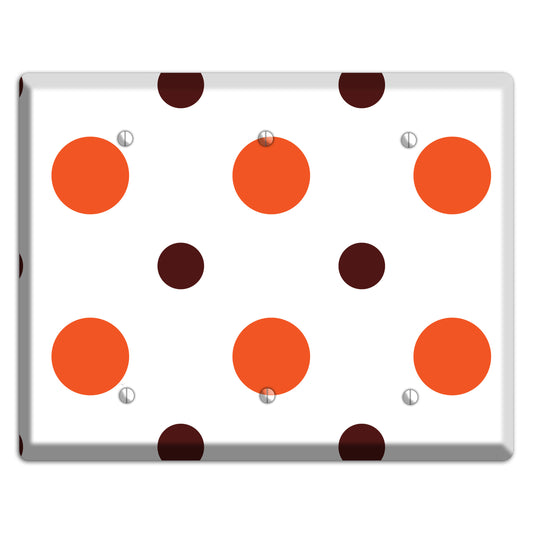 Coral and Brown Multi Medium Polka Dots 2 3 Blank Wallplate