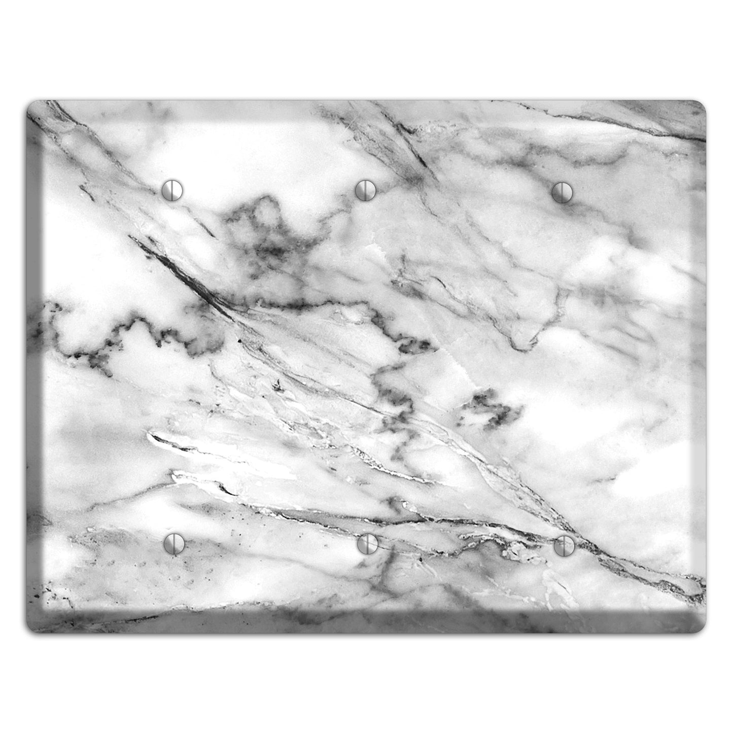 Black and White marble 3 Blank Wallplate