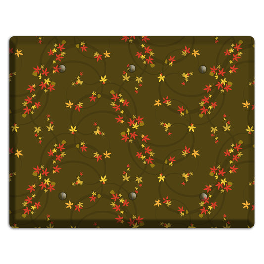 Brown Fall Flowers 3 Blank Wallplate