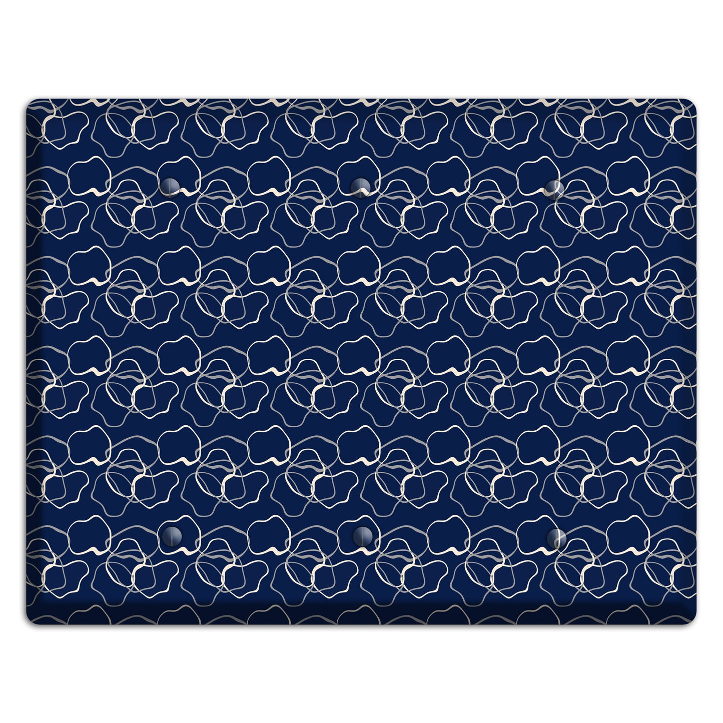 Blue with Irregular Circles 3 Blank Wallplate