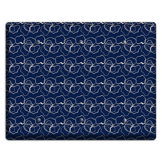 Blue with Irregular Circles 3 Blank Wallplate