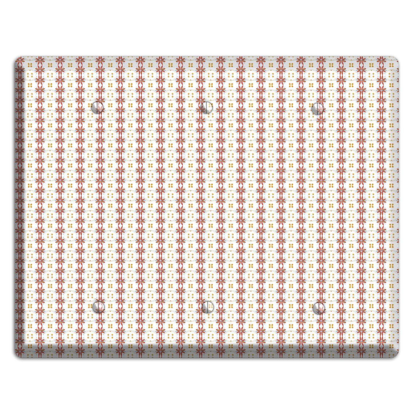 White with Red Smocking 3 Blank Wallplate