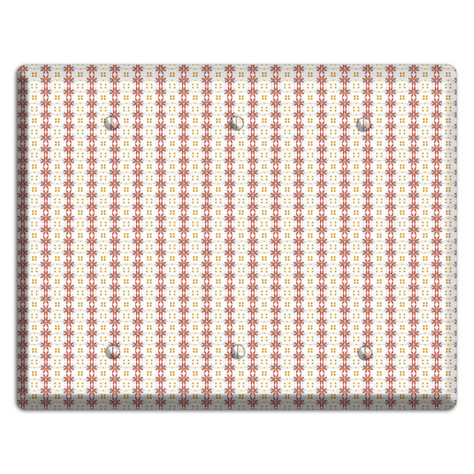 White with Red Smocking 3 Blank Wallplate