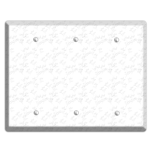 White with Grey Sprig 3 Blank Wallplate