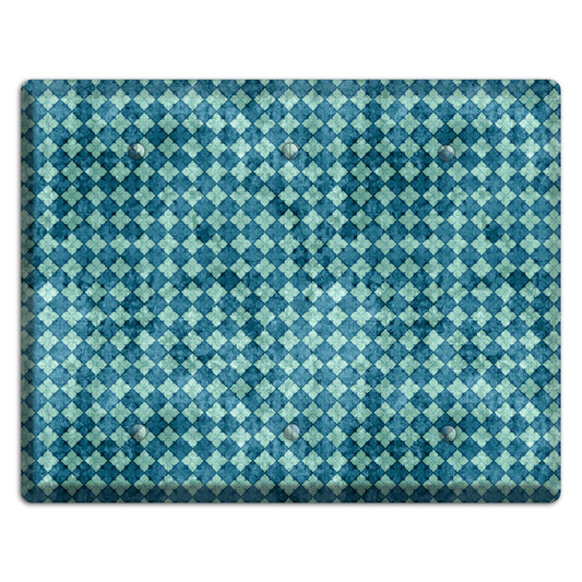 Turquoise Grunge Diamond 2 3 Blank Wallplate