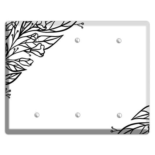 Hand-Drawn Floral 22 3 Blank Wallplate