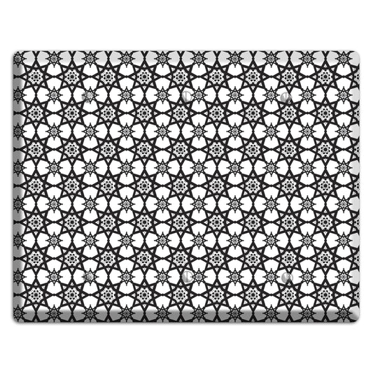 White and Black Arabesque 3 Blank Wallplate