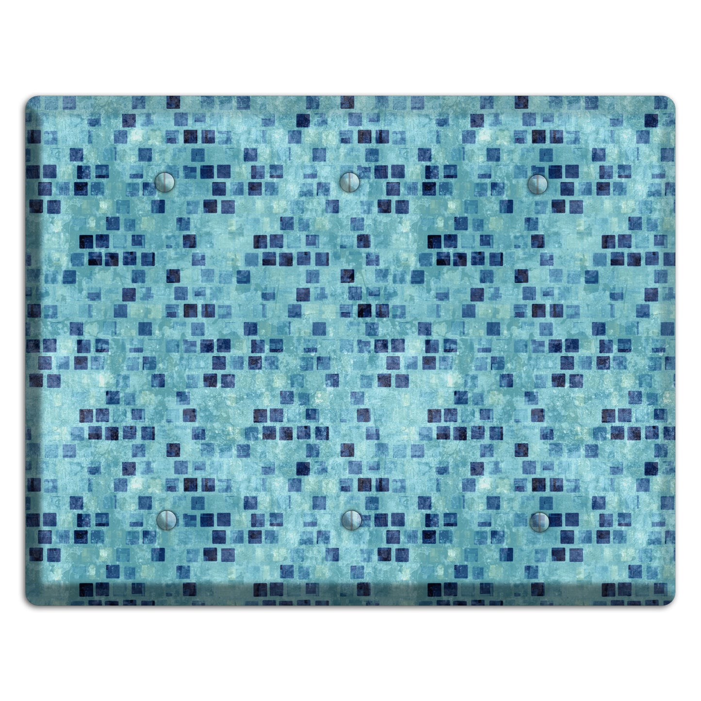 Turquoise Grunge Tile 3 Blank Wallplate