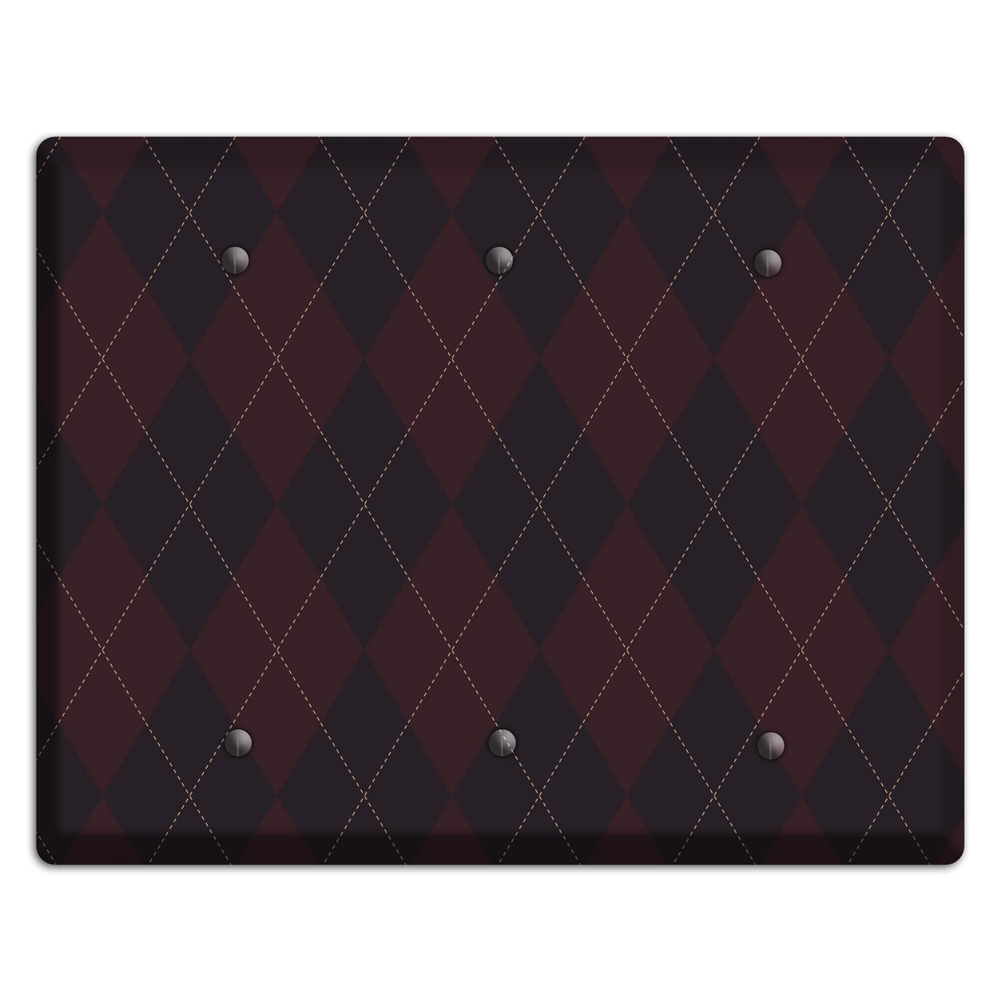 Black Argyle 3 Blank Wallplate