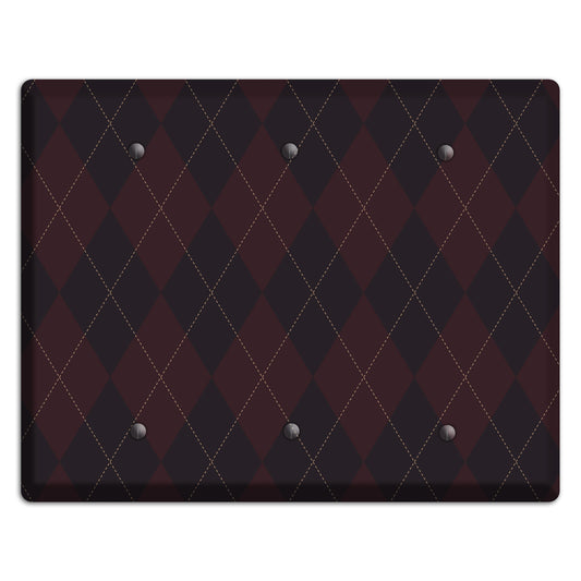 Black Argyle 3 Blank Wallplate