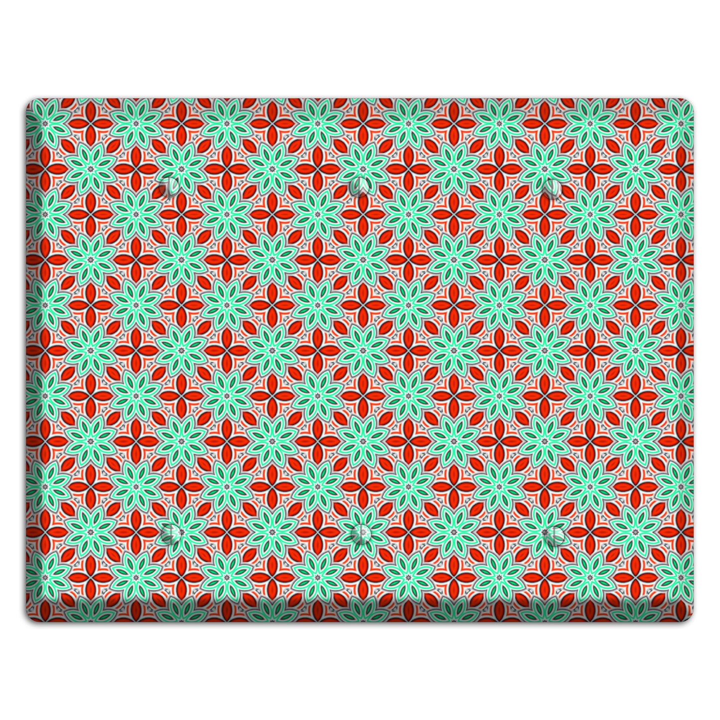 Green and Red Foulard 2 3 Blank Wallplate