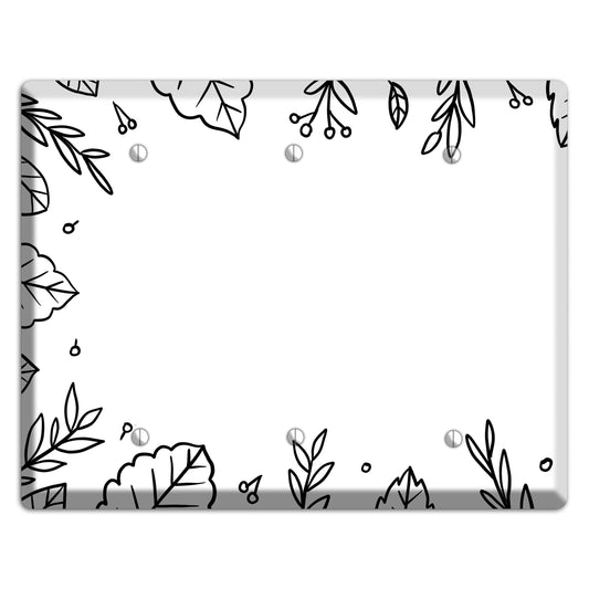 Hand-Drawn Floral 34 3 Blank Wallplate