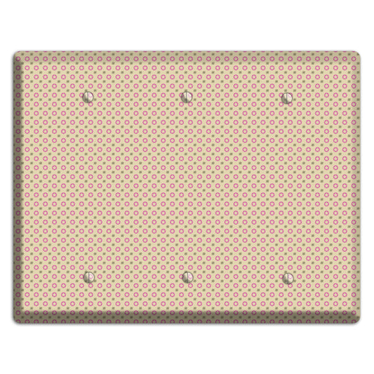 Beige with Pink Stars 3 Blank Wallplate