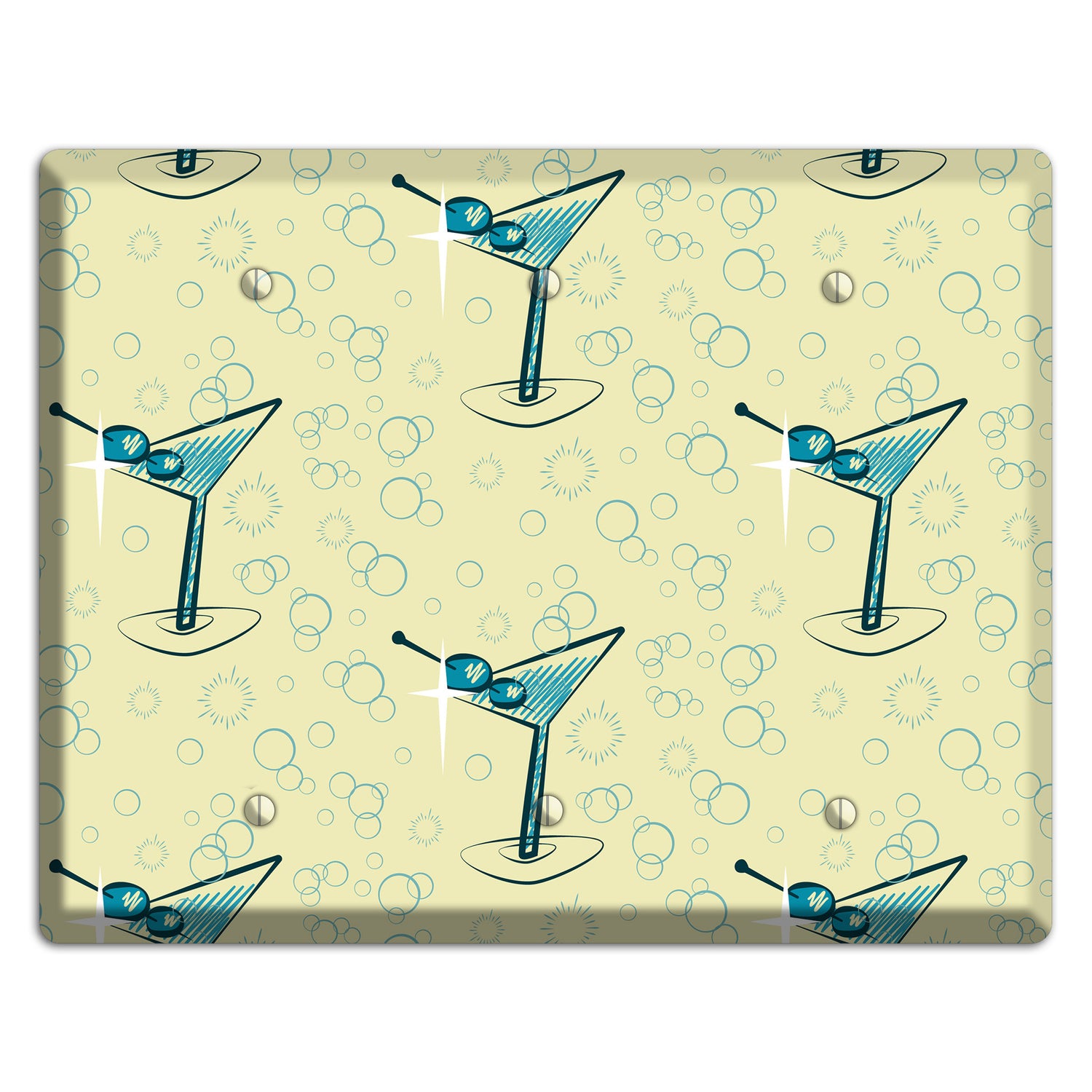 Yellow Martini 3 Blank Wallplate