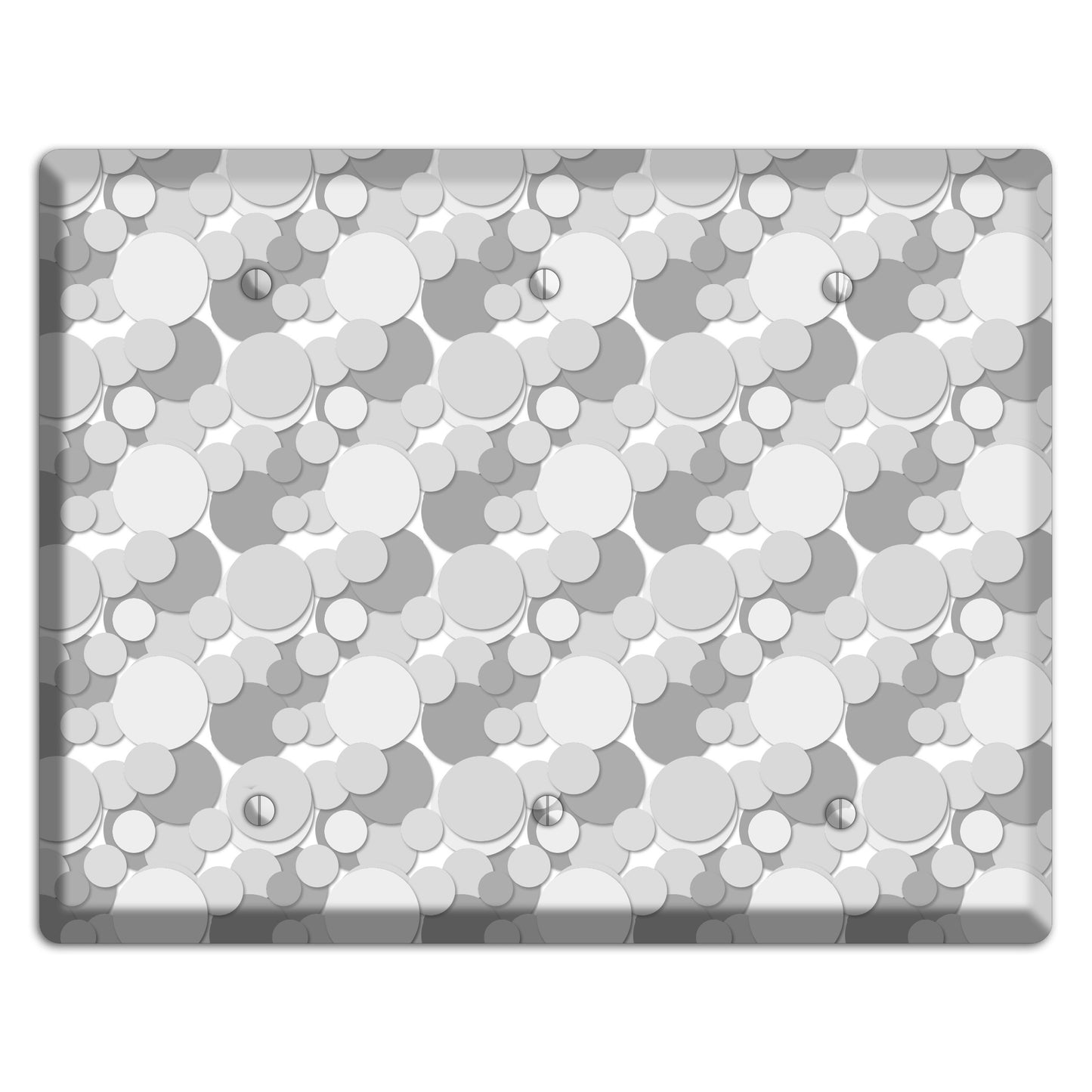 Multi Grey Bubble Dots 3 Blank Wallplate