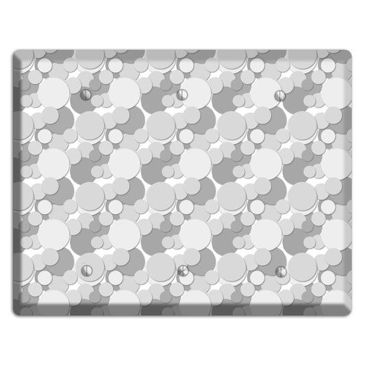 Multi Grey Bubble Dots 3 Blank Wallplate