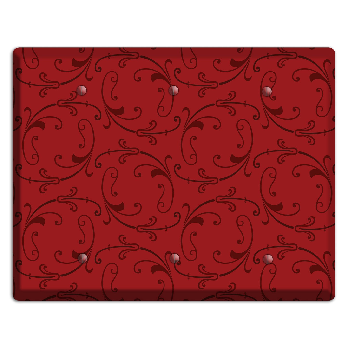 Red Victorian Sprig 3 Blank Wallplate