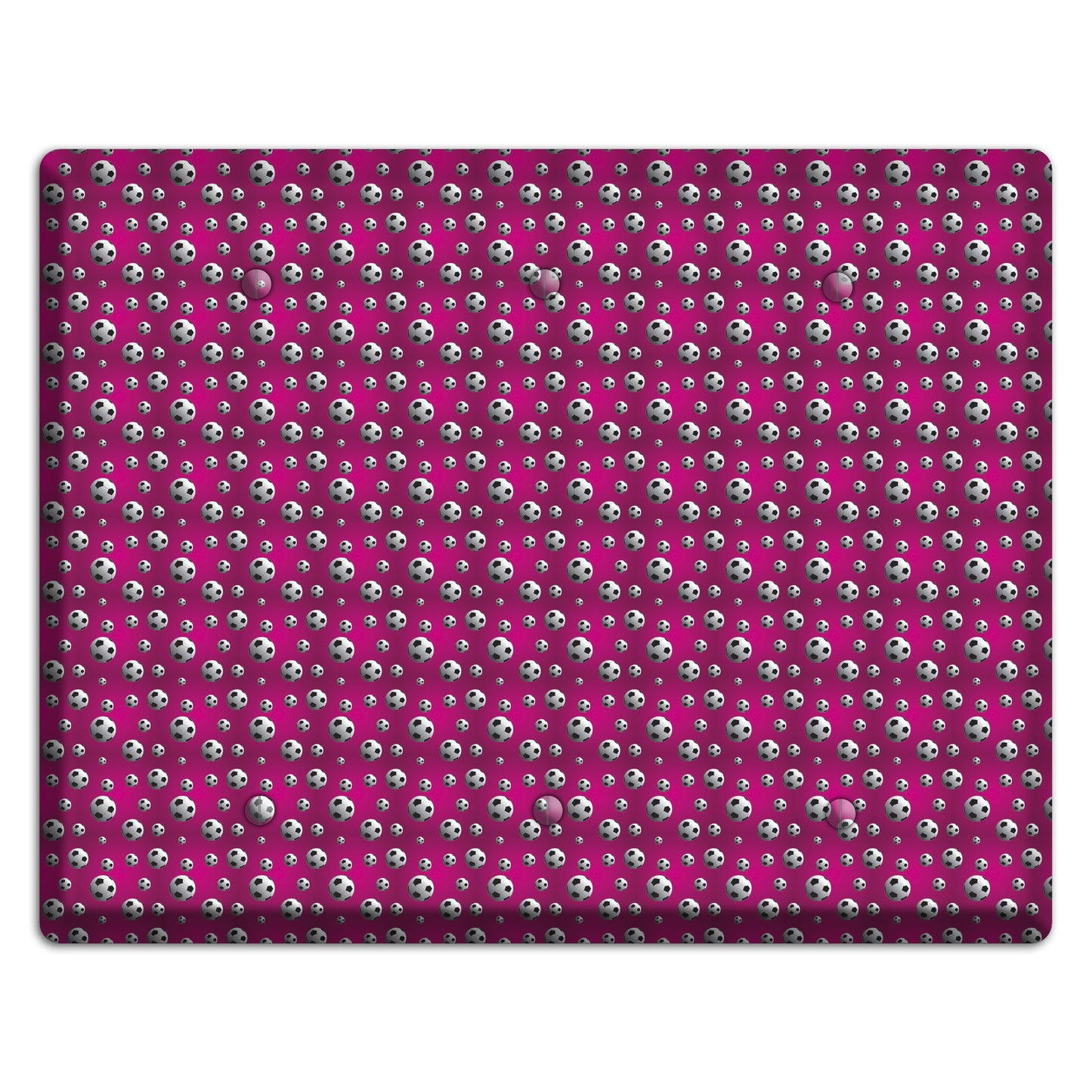 Fuschia with Soccer Balls 3 Blank Wallplate