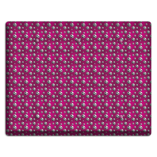 Fuschia with Soccer Balls 3 Blank Wallplate