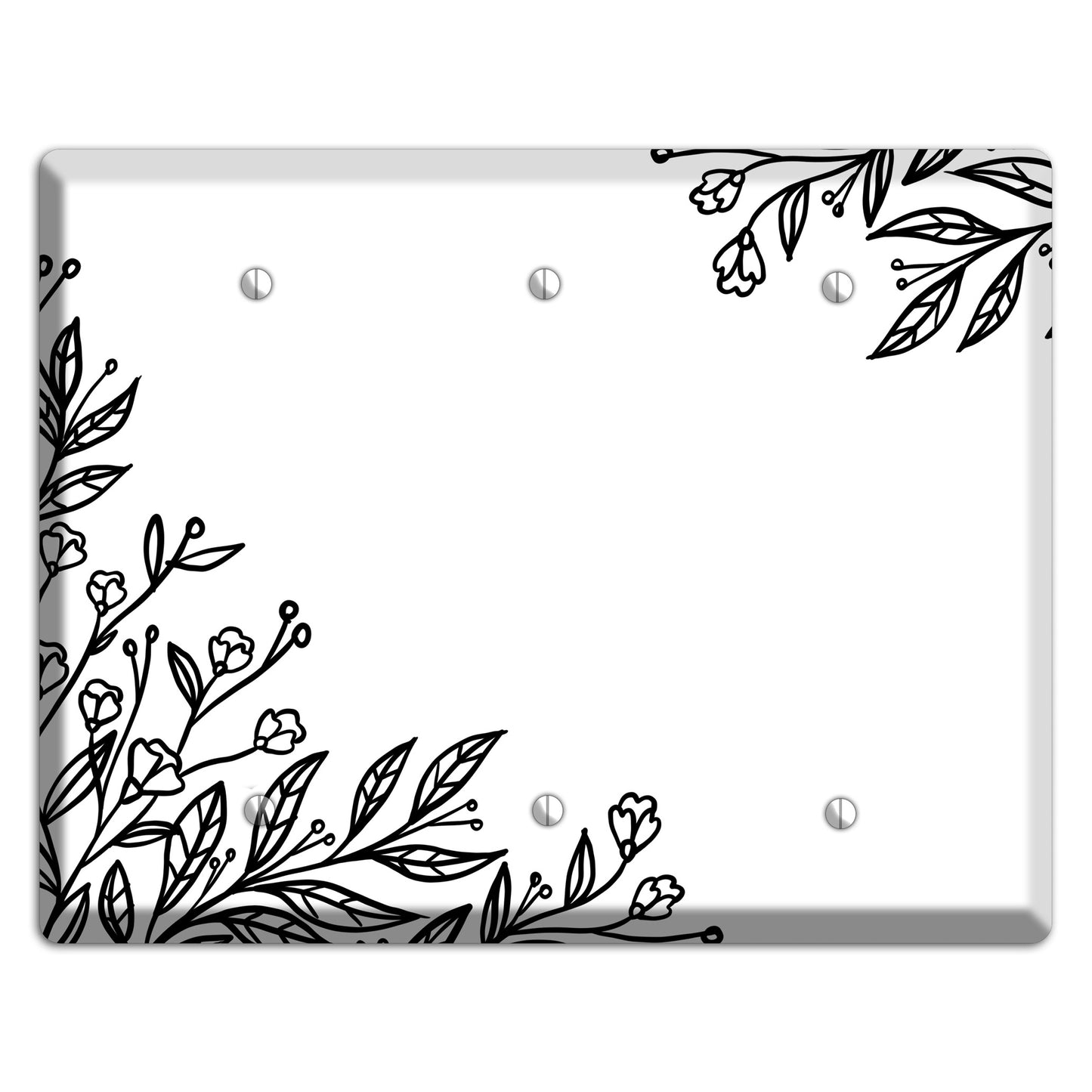 Hand-Drawn Floral 2 3 Blank Wallplate