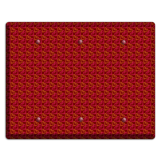 Red and Orange Hearts 3 Blank Wallplate