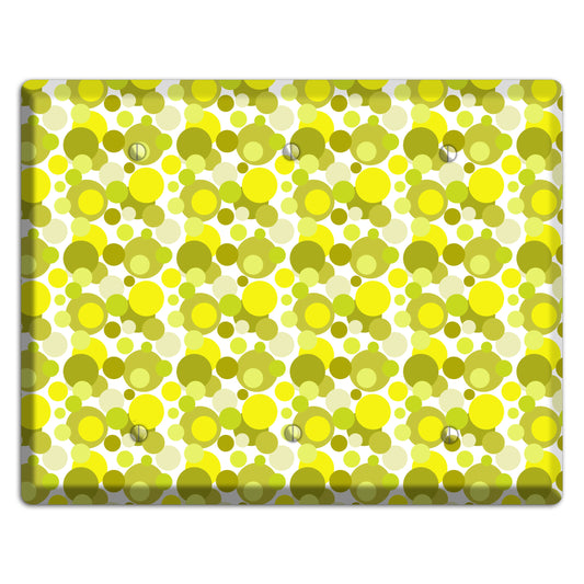 Multi Olive Bubble Dots 3 Blank Wallplate