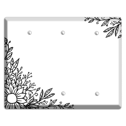 Hand-Drawn Floral 6 3 Blank Wallplate