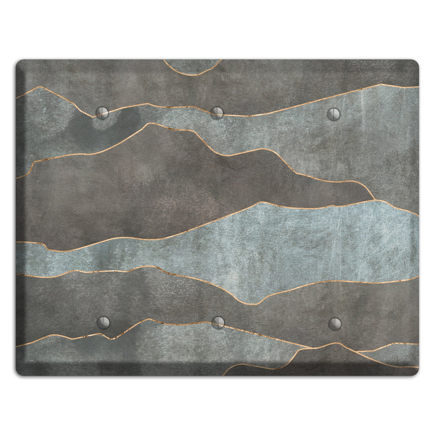 Dusty Blue Mountain Range 3 Blank Wallplate