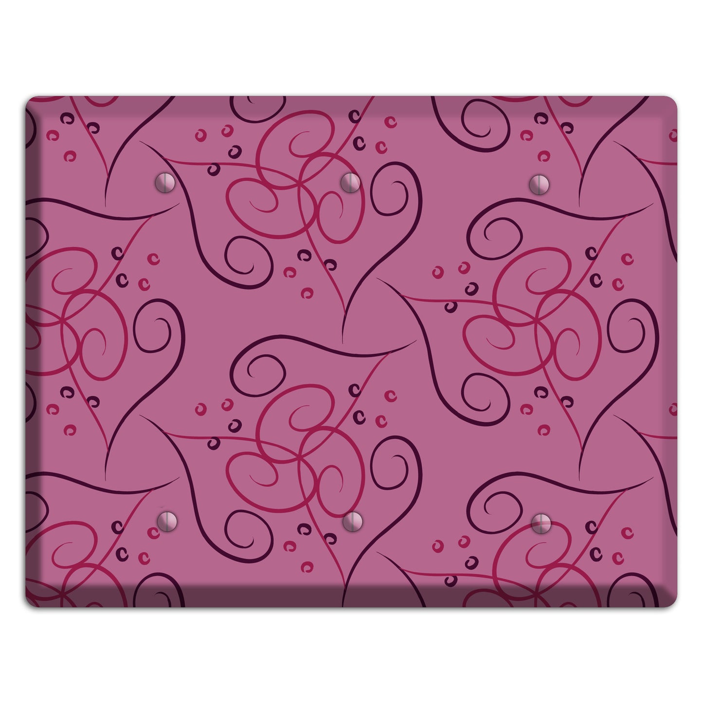 Pink Scroll Hearts 3 Blank Wallplate