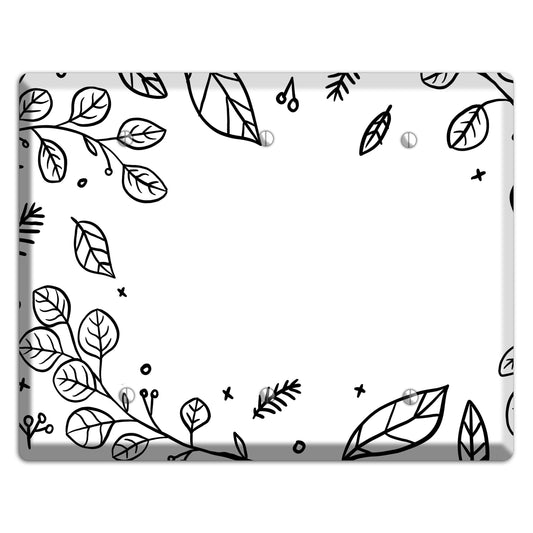 Hand-Drawn Floral 26 3 Blank Wallplate