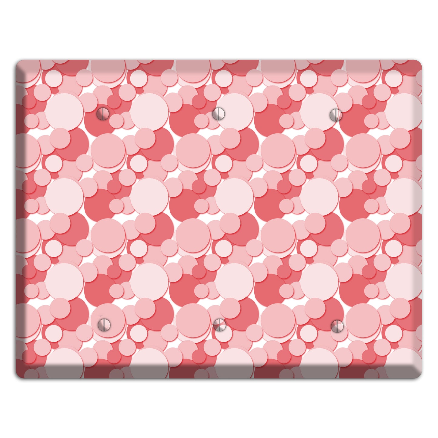 Multi Pink Bubble Dots 3 Blank Wallplate