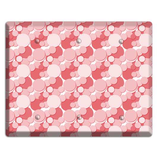 Multi Pink Bubble Dots 3 Blank Wallplate