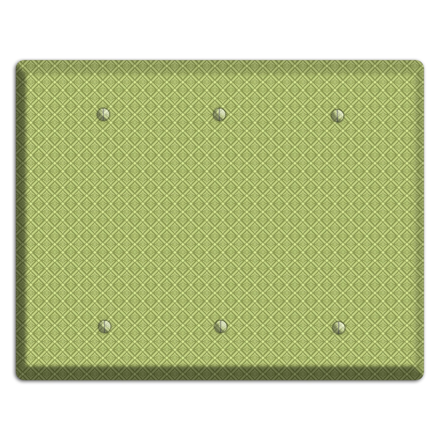 Small Green Damask Diamonds 3 Blank Wallplate