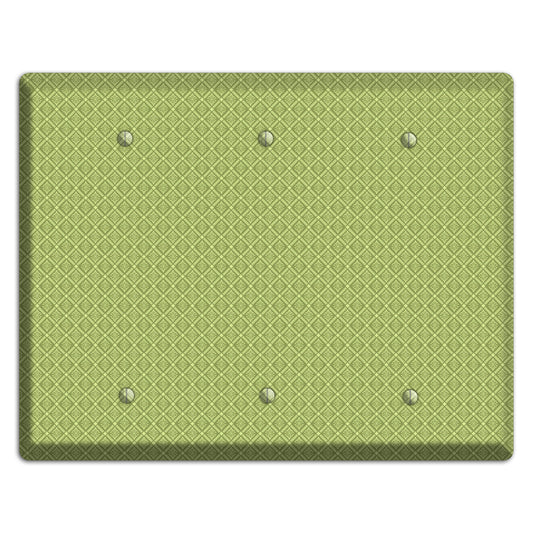 Small Green Damask Diamonds 3 Blank Wallplate